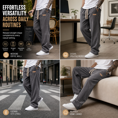 💎 Exclusive Deal 👖 Men's Lightweight Corduroy Casual Pants Loose Fit Straight Leg Trousers ✨ lightweight corduroy fabric, loose straight cut, casual daily trousers