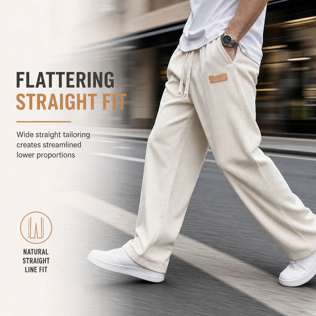 💎 Exclusive Deal 👖 Men's Lightweight Corduroy Casual Pants Loose Fit Straight Leg Trousers ✨ lightweight corduroy fabric, loose straight cut, casual daily trousers