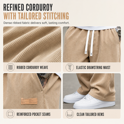 💎 Exclusive Deal 👖 Men's Lightweight Corduroy Casual Pants Loose Fit Straight Leg Trousers ✨ lightweight corduroy fabric, loose straight cut, casual daily trousers