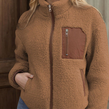 Women's Winter Sherpa Plush Full-Zip Jacket
