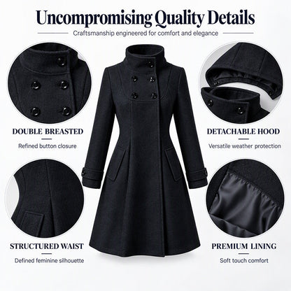 Women's Casual Mid-Length Double-Breasted Coat