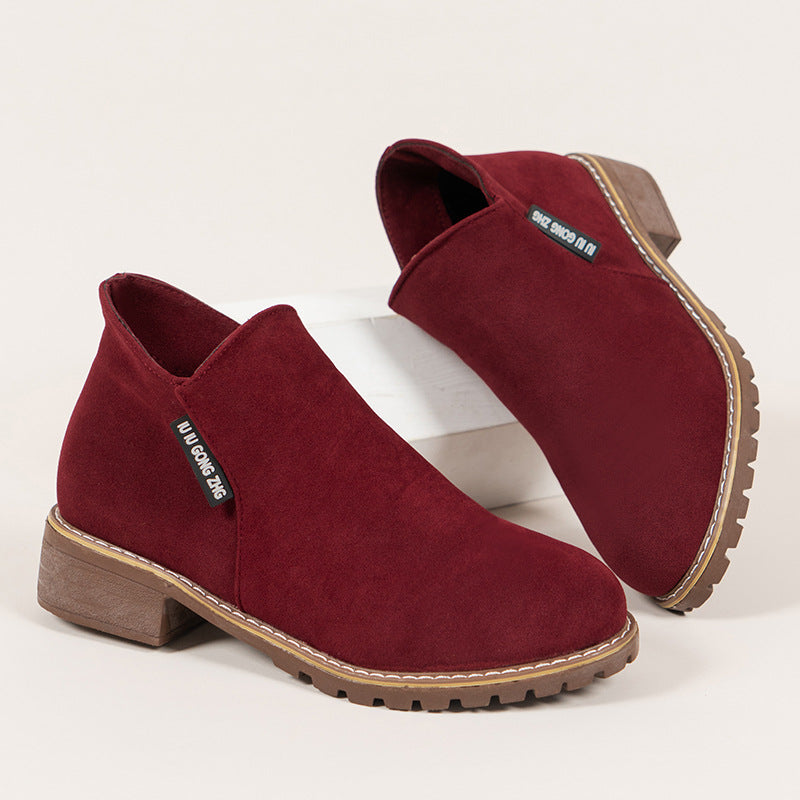 Red burgundy boots