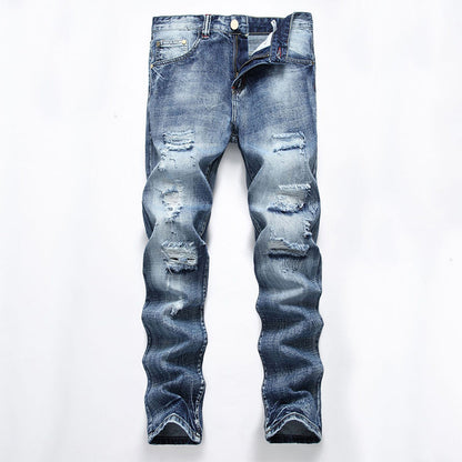 Men's Ripped Slim-Fit Distressed Denim Jeans
