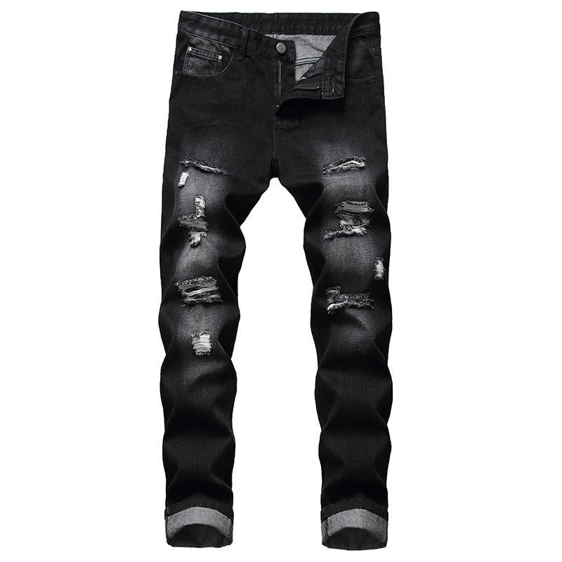 Men's Ripped Slim-Fit Distressed Denim Jeans