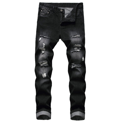 Men's Ripped Slim-Fit Distressed Denim Jeans
