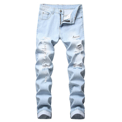 Men's Ripped Slim-Fit Distressed Denim Jeans