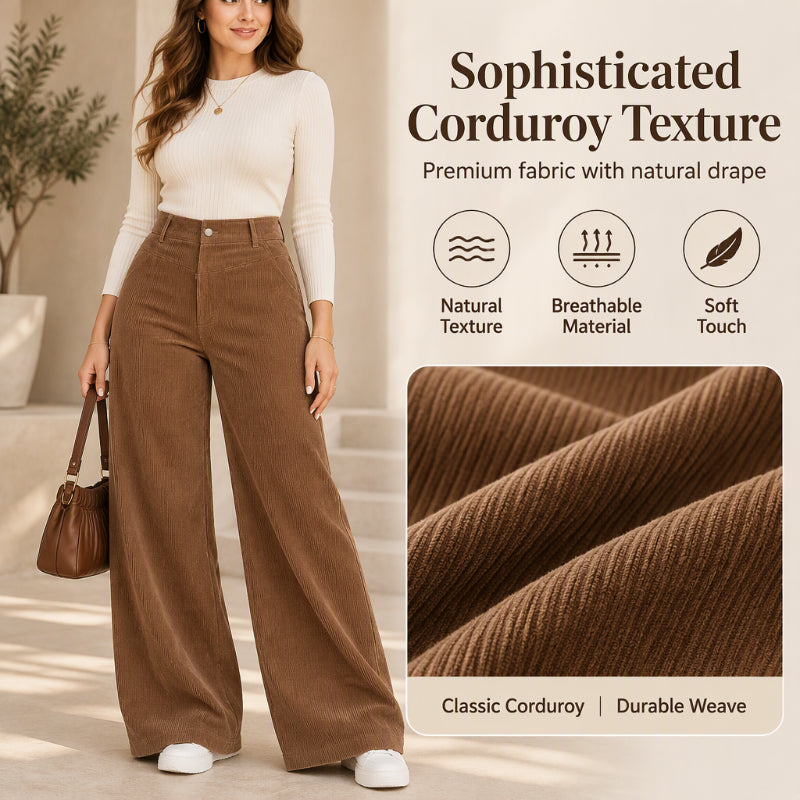 Women's Casual Corduroy Wide-Leg Pants