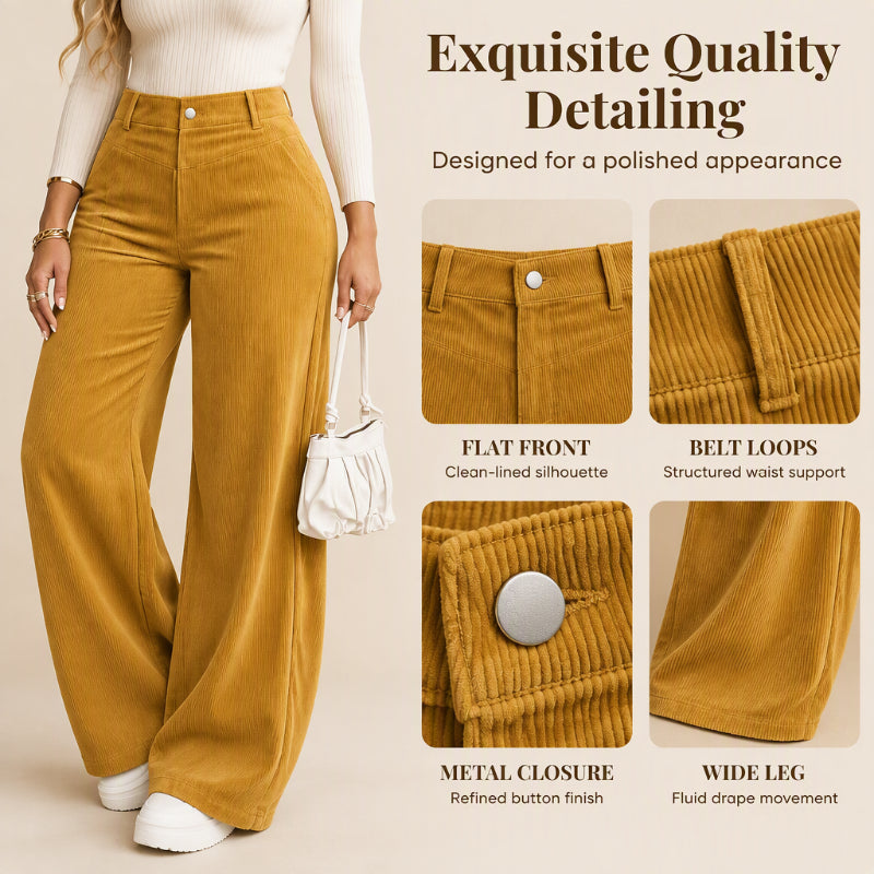 Women's Casual Corduroy Wide-Leg Pants