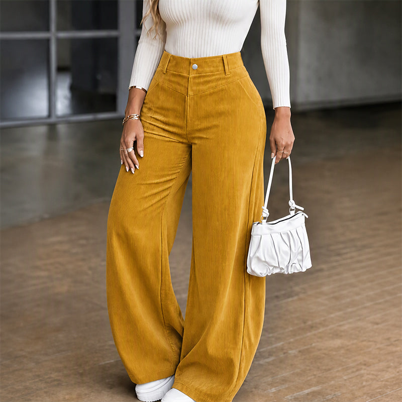 Women's Casual Corduroy Wide-Leg Pants