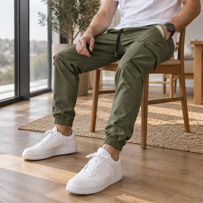 Men's Casual Outdoor Cargo Pants with Drawstring