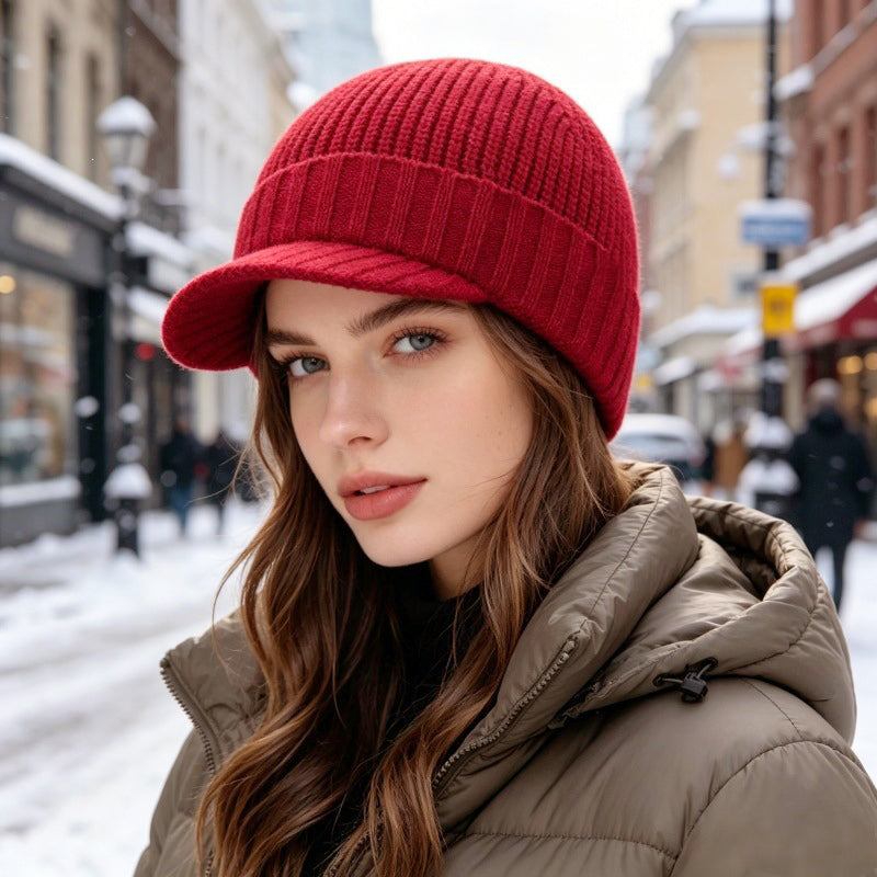 Unisex Warm Knit Beanie with Brim