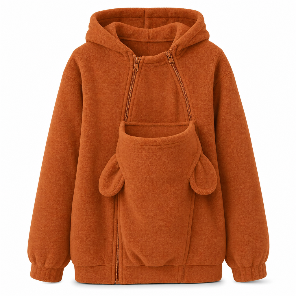 Loose Kangaroo Pouch Pet Carrier Hoodie with Zipper