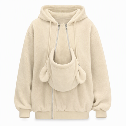 Loose Kangaroo Pouch Pet Carrier Hoodie with Zipper
