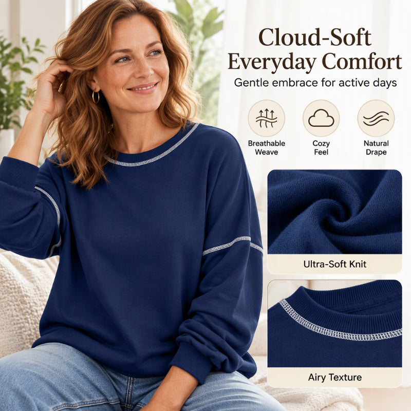Women's Casual Loose Crewneck Sweatshirt