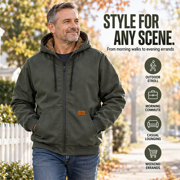 Men's Casual Winter Thermal Hooded Jacket