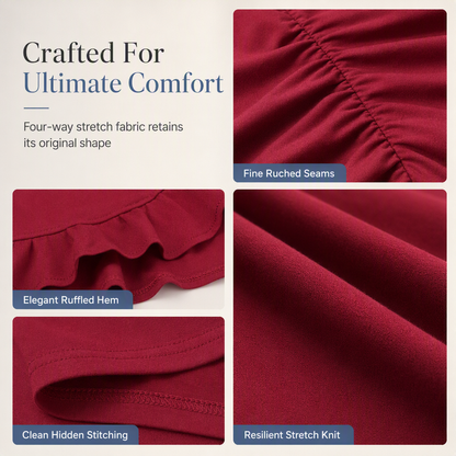 Women's Solid Color Puff Sleeve Bodycon Dress