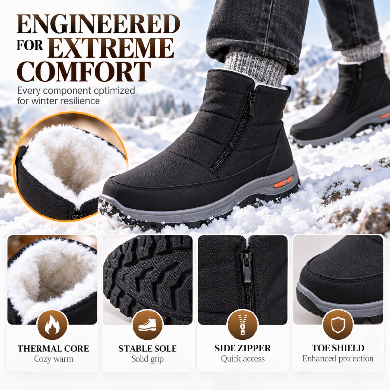 Men's Winter Plush-Lined Waterproof Snow Boots