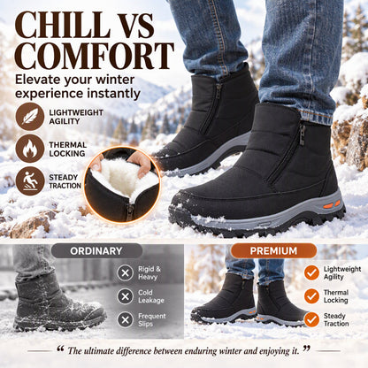 Men's Winter Plush-Lined Waterproof Snow Boots