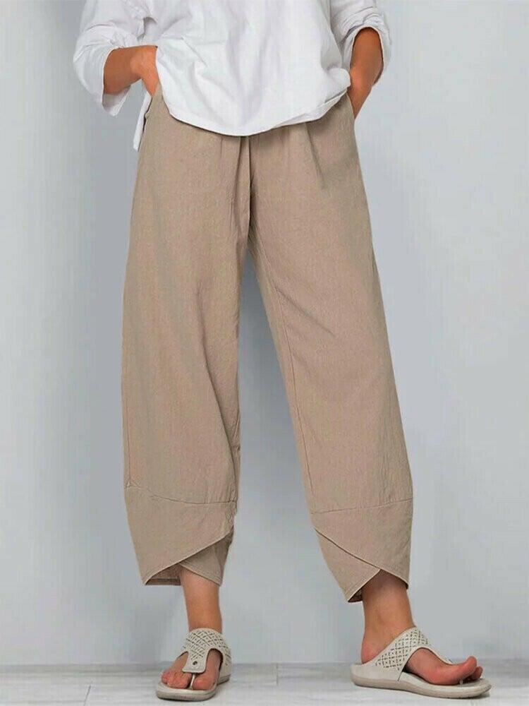 💥Limited Sale 50% OFF💥Vintage Asymmetrical Elastic Waist Pockets Pants