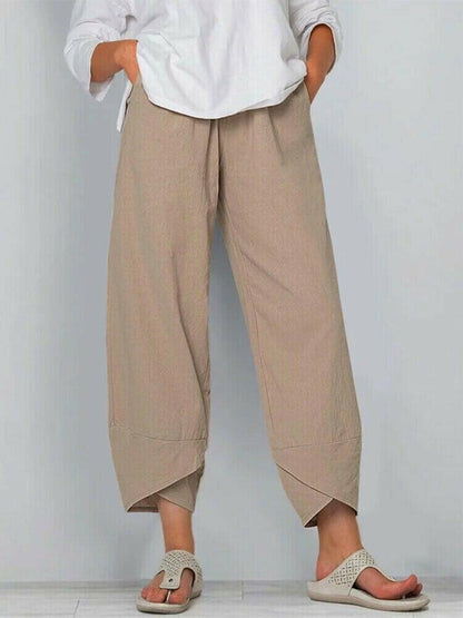 💥Limited Sale 50% OFF💥Vintage Asymmetrical Elastic Waist Pockets Pants