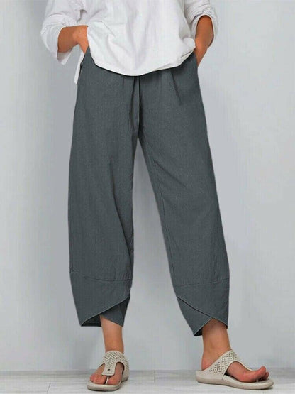 💥Limited Sale 50% OFF💥Vintage Asymmetrical Elastic Waist Pockets Pants