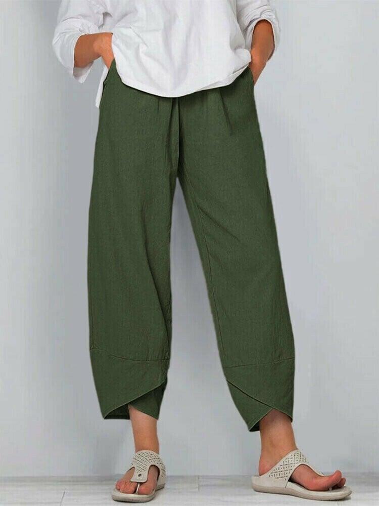 💥Limited Sale 50% OFF💥Vintage Asymmetrical Elastic Waist Pockets Pants