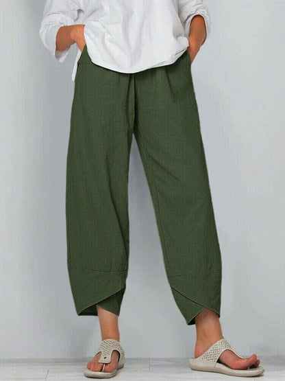 💥Limited Sale 50% OFF💥Vintage Asymmetrical Elastic Waist Pockets Pants