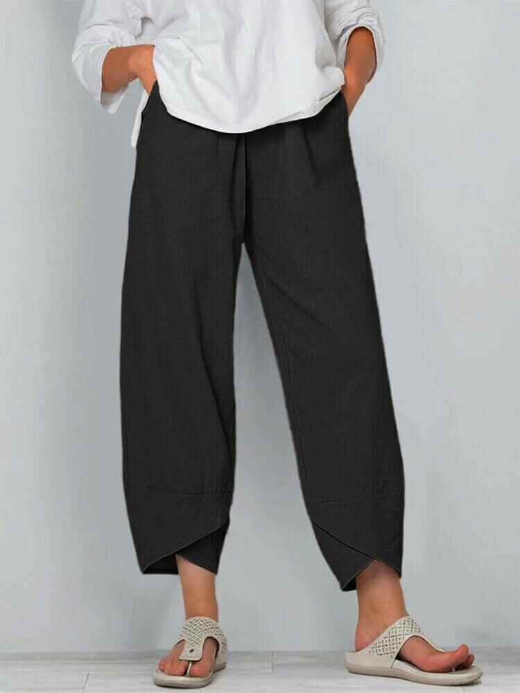💥Limited Sale 50% OFF💥Vintage Asymmetrical Elastic Waist Pockets Pants