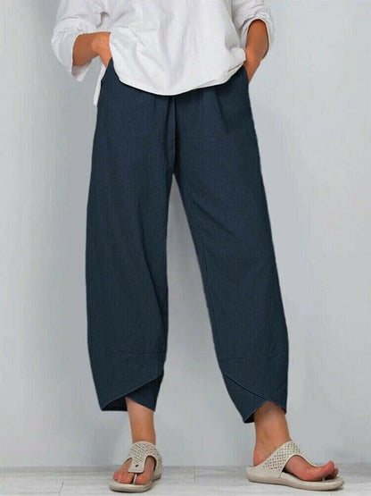 💥Limited Sale 50% OFF💥Vintage Asymmetrical Elastic Waist Pockets Pants