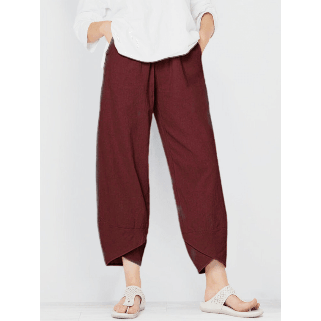 💥Limited Sale 50% OFF💥Vintage Asymmetrical Elastic Waist Pockets Pants